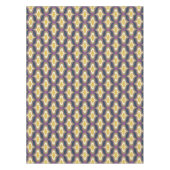 Retro Patroon Blauw Geel Bes Wit Tafelkleed (Voorkant)