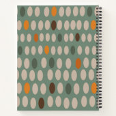 Retro Patroon Blauwgroen bloemenrecept Notitieboek (Achterkant)