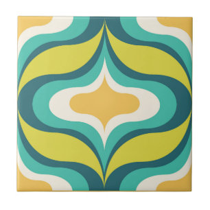 Retro patroon helder groen turquoise keramische te tegeltje