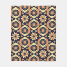  retro patroon in sinaasappel en geel