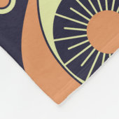 retro patroon in sinaasappel en geel fleece deken (Hoek)