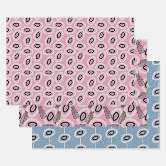 retro patroon inpakpapier vel (Set)