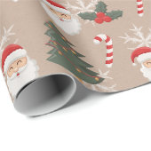 Retro-patroon kerstsymbolen cadeaupapier (Rol Hoek)