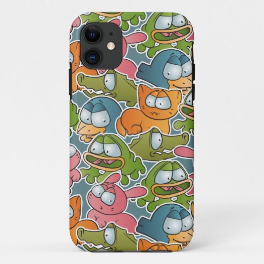 Retro patroon met cartoondieren Case-Mate iPhone case (Achterkant)