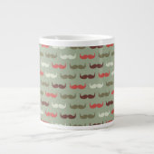 Retro patroon met snor grote koffiekop (Voorkant)