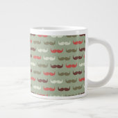 Retro patroon met snor grote koffiekop (Rechts)