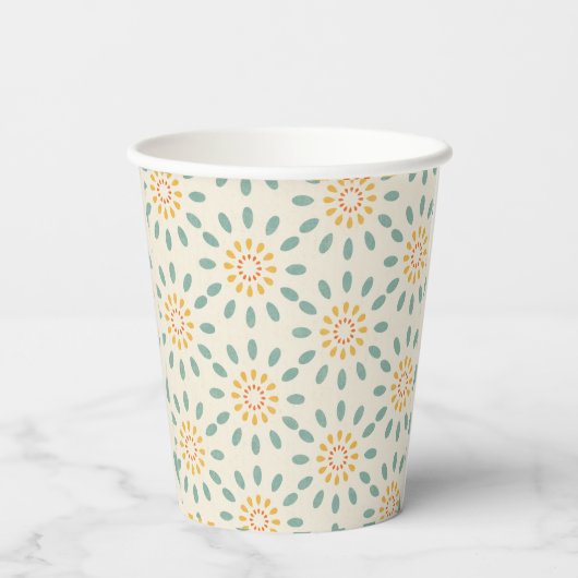 Retro Patroon Papier Cup Papieren Bekers (Achterkant)