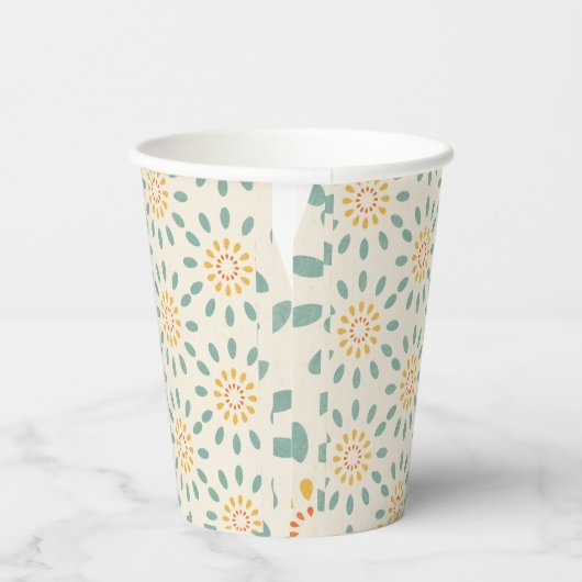 Retro Patroon Papier Cup Papieren Bekers (Rechts)