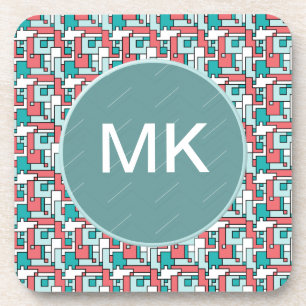 Retro Patroon van de Baksteen Drankjes Onderzetter