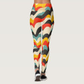 retro-patroon van de golfkleur leggings (Achterkant)