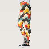 retro-patroon van de golfkleur leggings (Links)