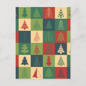 Retro patroon van Kerstbomen Feestdagenkaart (Voorkant)