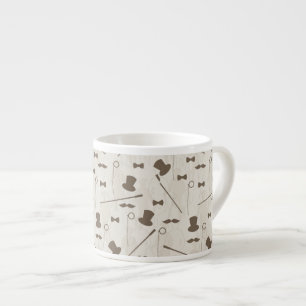 Retro patroon voor man 2 espresso kop