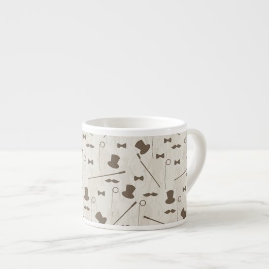 Retro patroon voor man 2 espresso kop (Voorkant rechts)