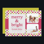 Retro Patroon Vrolijk en helder Kerstfoto Feestdagenkaart<br><div class="desc">Stuur uw vakantiewensen naar vrienden en familie met deze aanpasbare kerstkaart. Deze Portugese kerstkaart heeft een retro patroon. Personaliseer door uw gegevens toe te voegen. Deze foto kerstkaart is verkrijgbaar in andere kleuren en cardstock. Overeenkomende objecten zijn beschikbaar.</div>