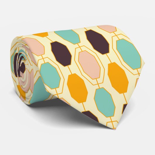 Retro Pattern 60s Graphic – Elegant Fashion Stropdas (Opgerold)