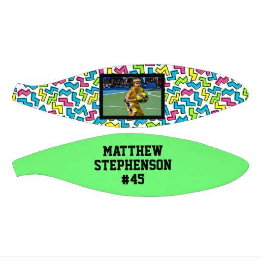 Retro Pattern 80s Bright Photo Basketball Ball Basketbal (Panelen)