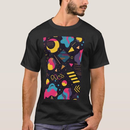Retro Pattern Art Synthwave 80s T-shirt (Voorkant)