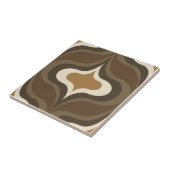Retro Pattern Brown Tegeltje (Zijkant)