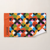 RETRO Pattern Colorful Mid Century Modern Name Bad Handdoek (Handdoek)