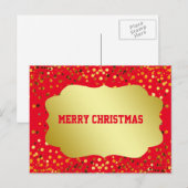 Retro Pattern Gold Emblem Gold Glitter Kerstmis Feestdagenkaart (Voorkant / Achterkant)