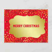 Retro Pattern Gold Emblem Gold Glitter Kerstmis Feestdagenkaart (Voorkant)