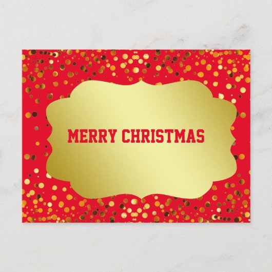 Retro Pattern Gold Emblem Gold Glitter Kerstmis Feestdagenkaart (Voorkant)