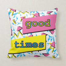 Retro Pattern Good Times Pillow