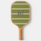 Retro Pattern Monogrammed Pickleball Paddle (Voorkant)