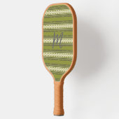 Retro Pattern Monogrammed Pickleball Paddle (Links)