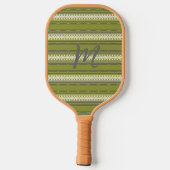 Retro Pattern Monogrammed Pickleball Paddle (Achterkant)