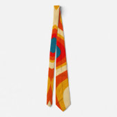 Retro Pattern Red Yellow Green Oranje Stropdas (Achterkant)