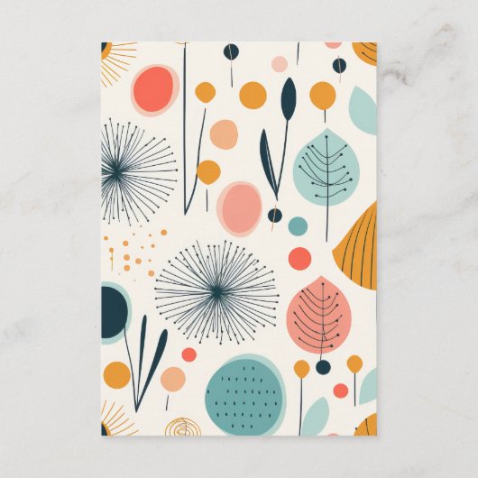 Retro  Pattern Wedding Gastgegevens Informatiekaartje (Achterkant)