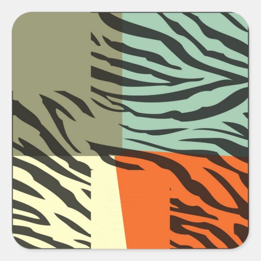 Retro Pattern Zebra Pop Art Stickers (Voorkant)