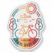 Retro Paul Bunyan Fietsroute Sticker (Voorkant)