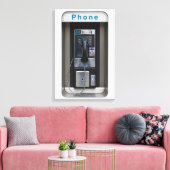 Retro Payphone Ontwerp,  Telephone Booth Art Canvas Afdruk (Insitu (Woonkamer))