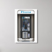 Retro Payphone Ontwerp,  Telephone Booth Art Canvas Afdruk (Voorkant)