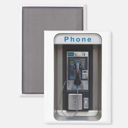 Retro Payphone Ontwerp,  Telephone Booth Art Magneet (Voorkant / Achterkant)