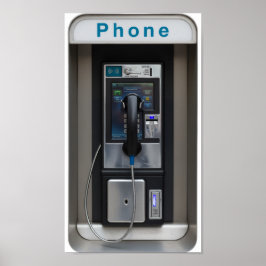Retro Payphone Ontwerp,  Telephone Booth Art Poster