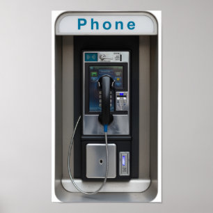 Retro Payphone Ontwerp,  Telephone Booth Art Poster