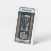 Retro Payphone Ontwerp, Telephone Booth Art Reclamebord Met Voetstuk (Voorkant)
