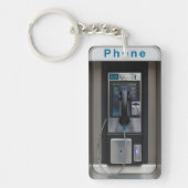 Retro Payphone Ontwerp,  Telephone Booth Art Sleutelhanger (Voorkant)