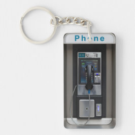 Retro Payphone Ontwerp,  Telephone Booth Art Sleutelhanger
