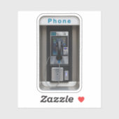 Retro Payphone Ontwerp, Telephone Booth Art Sticker (Vel)