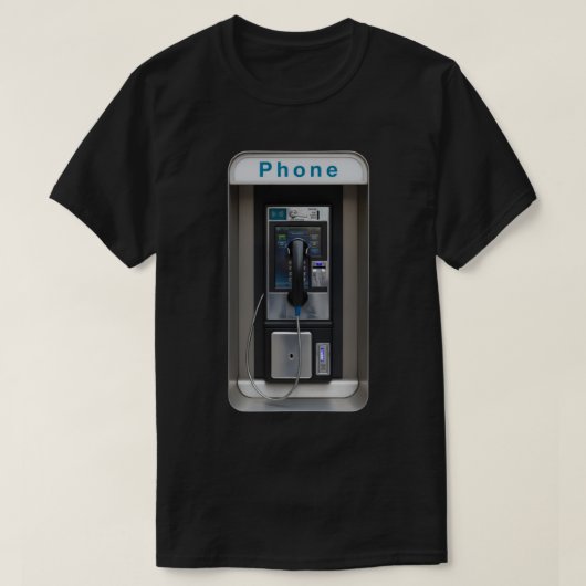 Retro Payphone Ontwerp,  Telephone Booth Art T-shirt (Design voorkant)
