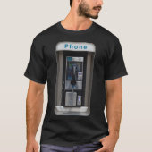 Retro Payphone Ontwerp,  Telephone Booth Art T-shirt (Voorkant)