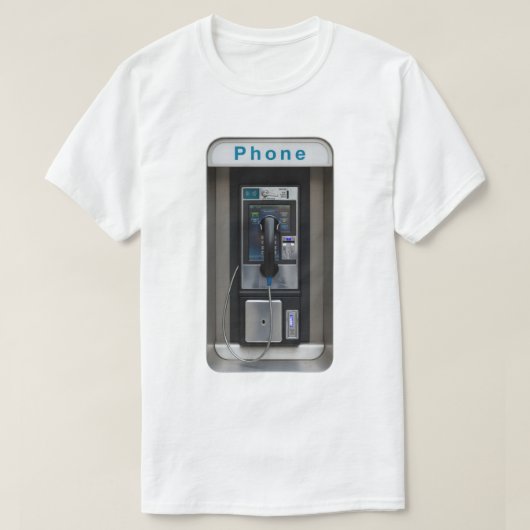 Retro Payphone Ontwerp, Telephone Booth Art T-shirt (Design voorkant)