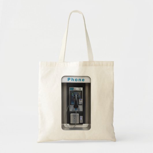 Retro Payphone Ontwerp, Telephone Booth Art Tote Bag (Voorkant)