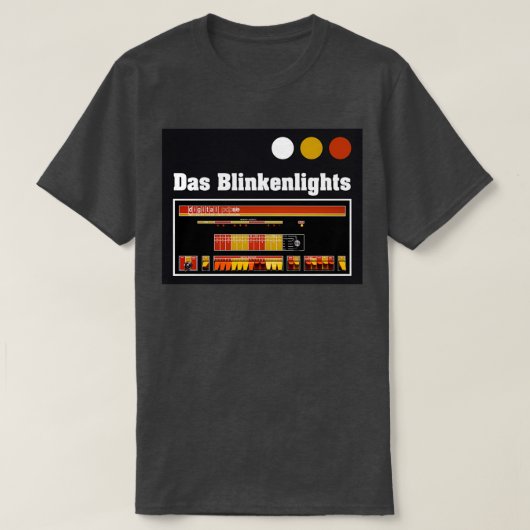 Retro  PDP8 Das Blinkenlight T-shirt (Design voorkant)