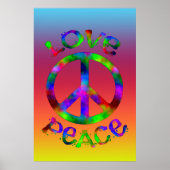 Retro Peace and Love Stropdas-Dye Design Poster (Voorkant)